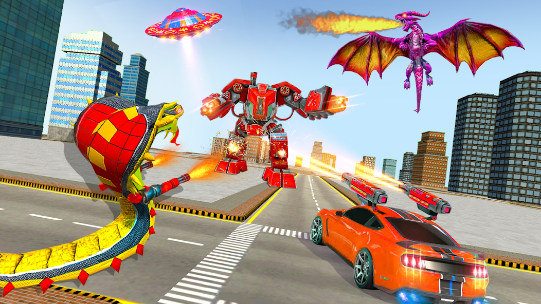 Snake Robot mech battle gameplay